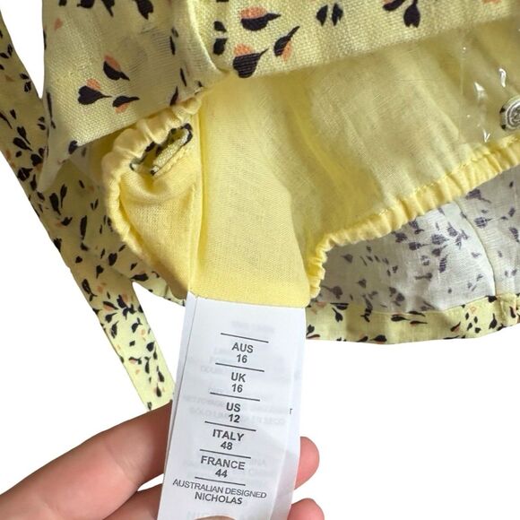 Nicholas NWT Wylda Linen Tie Strap Crop Top in Charlsbury Olympic - Picture 6 of 11